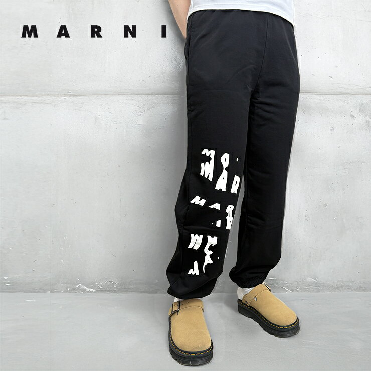 Rakuten - MARNI マルニ M01219 プリント スウェット パンツ スエット パンツ ブランド おしゃれ かわいい かっこいい レディース ジュニア キッズ 綿100％ カジュアルパンツ 楽チン 春 夏 秋 ロゴ 大人 ファッション エレガント ラインパンツ バイカラー ウエストゴム ポケット付き