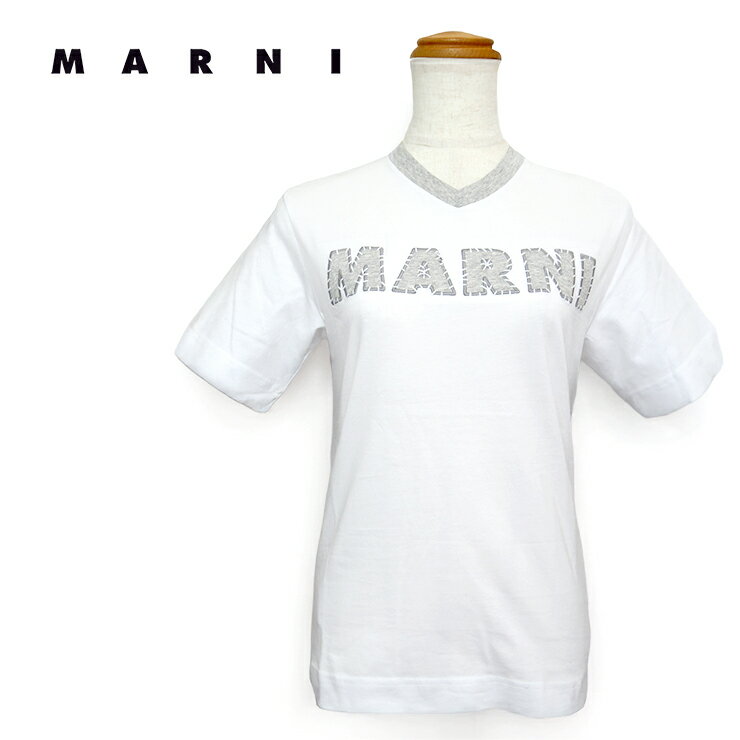 Rakuten - MARNI マルニ MARNI M01412 ロゴワッペンTシャツ ロゴTシャツ Tシャツ レディース 女性 キッズ ジュニア トップス Tシャツ おしゃれ ブランド かわいい 大人 かっこいい 春 夏 カジュアル 綿100％ コットンTシャツ 半袖 レディースTシャツ 半袖Tシャツ 白T ブランドTシャツ