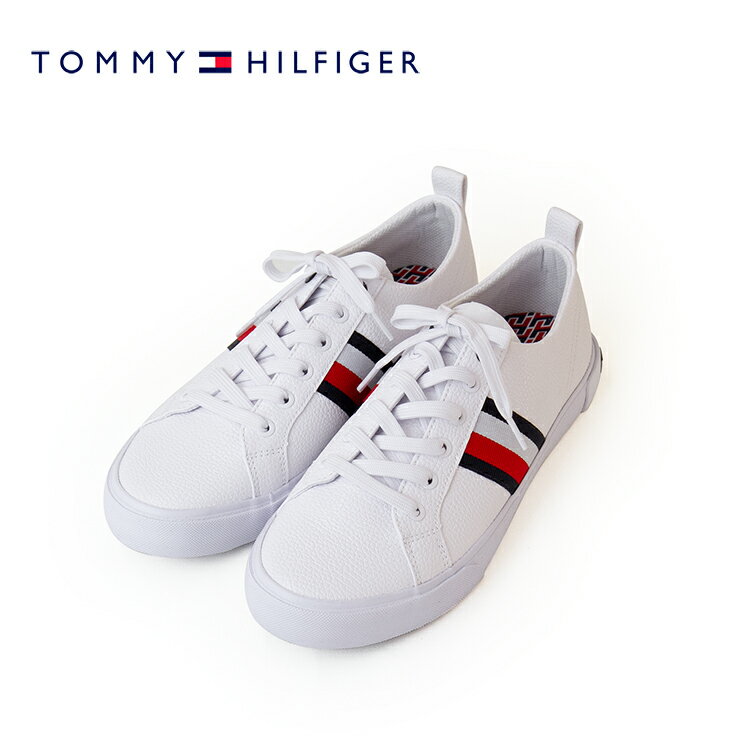 楽天Palms（パームス）トミーフィルフィガー メンズスニーカー TOMMY HILFIGER RAYAS2 ローカット スニーカー 送料無料 メンズ 男性用 靴 白 ブランド おしゃれ 歩きやすい 痛くない ロゴ 大きいサイズ ホワイト 白 トミースニーカー