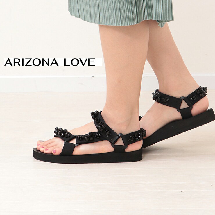 アリゾナラブ レディースサンダル ARIZONA LOVE サンダル TKBLACKPEARL パール 送料無料 軽い アウトドア レディース 女性 靴 ぺたんこ おしゃれ かわいい 黒 ブランド 歩きやすい 痛くない 大人 春 夏 大きいサイズ アリゾナラブサンダル