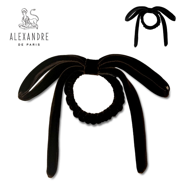 Rakuten - ALEXANDRE DE PARIS アレクサンドル ドゥ パリ ベロア リボン ポニー TPY-18556 ヘアアクセサリー レディース 髪留め プレゼント ギフト シンプル 髪飾り 髪 まとめる 留める おしゃれ かわいい 大人 女性 ブランド クリップ オフィス 入学式 卒業式 カジュアル ロングヘア