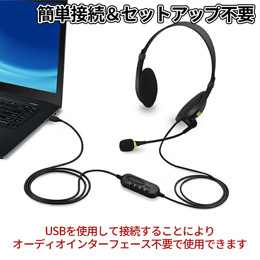 【当店限定！全品ポイント3倍】 USB ヘッドセット Web 会議 オーディオコントローラー オンライン 音楽 配信 マイク USBマイク ネット配信 撮影 クリア 音声 ヘッドホン PC USBHEDSET 送料無料 CM