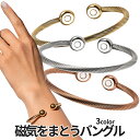 【マラソン開催!全品ポイント5倍】 磁気ブレスレット バングル 血行促進 ツイスト シンプルデザイン サイズ調節可能 磁力 ブレスレット マグネット ゴールド ...