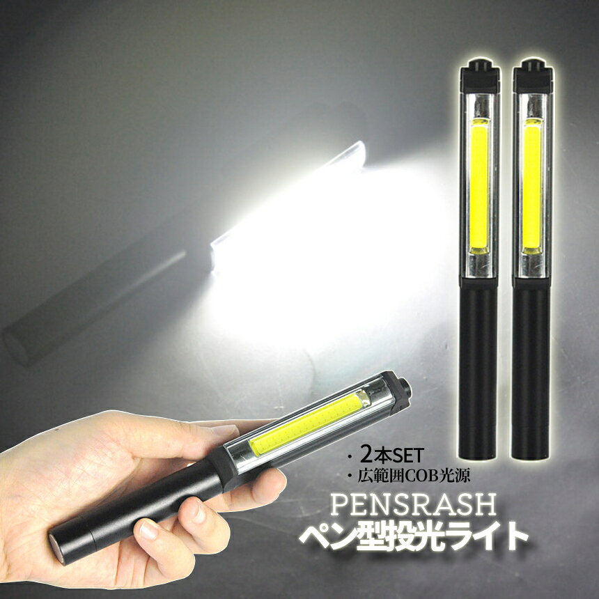 【当店限定！全品ポイント3倍】 ペン型 スタイリッシュ 照明 2本 ペンライト led 懐中電灯 小型 ハンディライト 電池式 ミニ クリップオン キャンプ アウトドア 防災 釣り 作業用 投光器 クリップ付き 携帯便利 2-PENSRASH TOKU 送料無料 palone-10004908 SHOPパルワン サンプル画像2