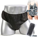 【マラソン開催!全品ポイント5倍】 使い捨て パンツ ブラック 5枚 不織布 折りたたみ コンパクト 捨てられる ショーツ 紙パンツ 入院 サウナパンツ 災害時用 ブリーフ型 水に強い 旅行 災害用 男女兼用 TUKAPAN 送料無料