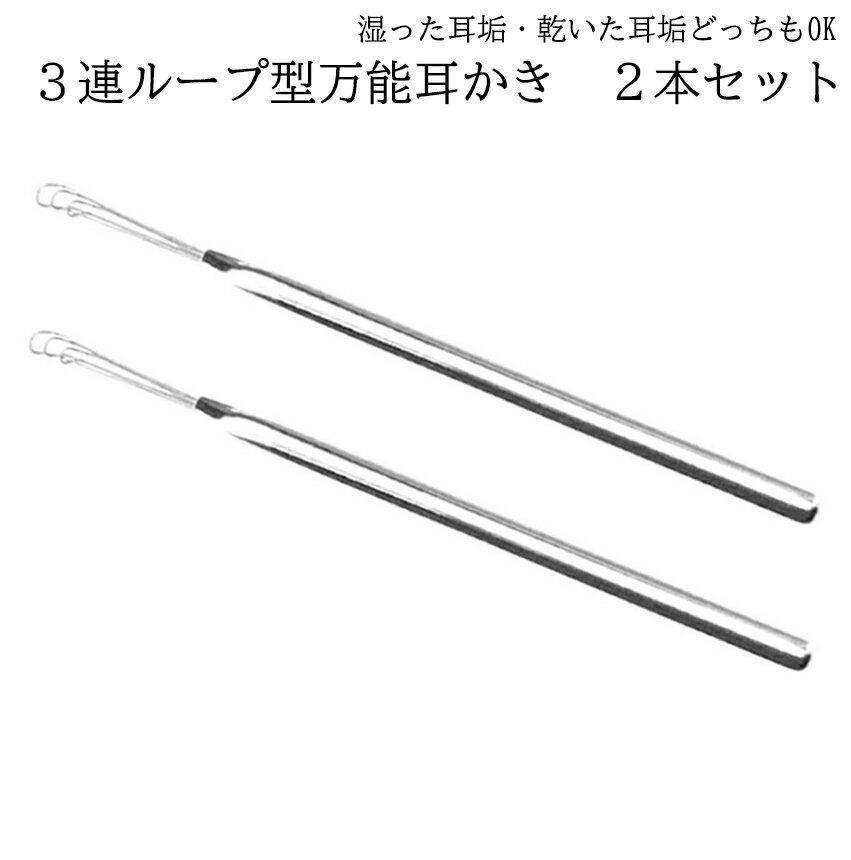 【本日終了 全品ポイント3倍】【1000円 ポッキリ】 一度に大量 耳垢 お得 2本セット 掻き出す 耳かき イヤー クリーナー 3連ループ ソフト ワイヤー 実用的 耳かき 2-AKKARAN TOKU 送料無料 CM