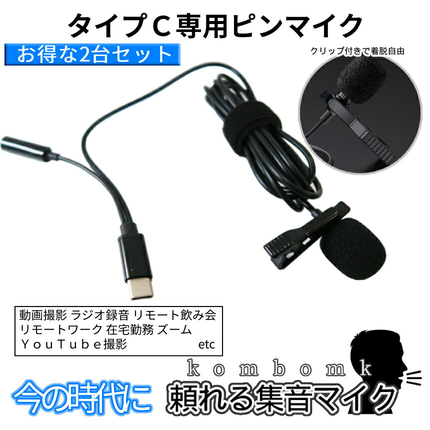 【本日終了！全品ポイント3倍】 ピンマイク 2個 USB TypeC タイプC イヤホン 3.5mm...