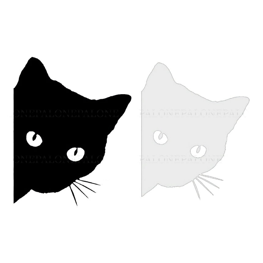 【当店限定！全品ポイント3倍】 STICKER ステッカー シルバー 猫好き キャットインカー 猫ステッカー 車用 後続車 かわいい ステッカー カスタム オシャレ 簡単 ひょこ猫 STICK09-SV 送料無料