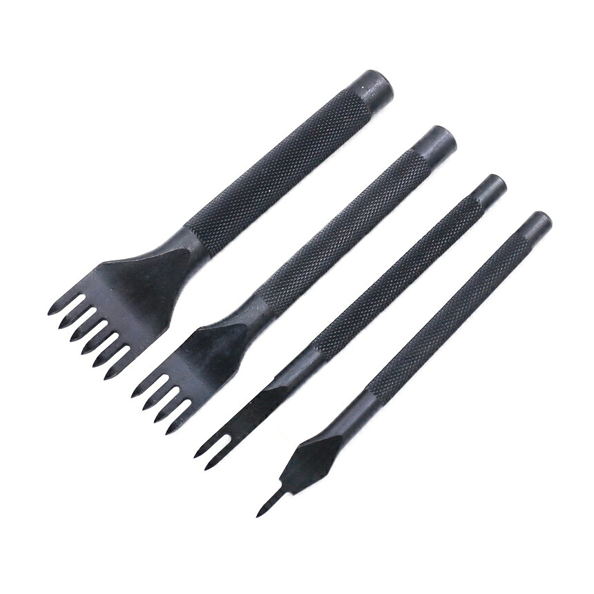 菱目打ち 革細工 黒ポンチ 丸形 4本組 ピッチ3mmの商品画像