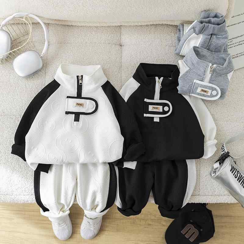 キッズ ボーイズ 長袖 セットアップ 2点セット 春秋 子供服 韓国風 カジュアル 上下セット 80cm 90cm 100cm 110cm 120cm 綿80％