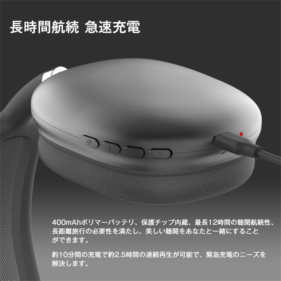 子 大人用 有線無線両用 オーバーイヤー ゲーミングヘッドセット 密閉型 ヘッドフ...
