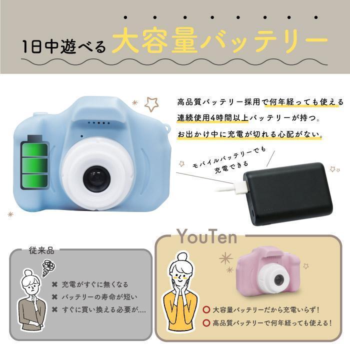 パルコショップの【子供用カメラ・32GBSDカード付き】キッズカメラ トイカメラ デジタルカメラ 写真＆動画撮影対応｜3歳 4歳 5歳 子供向け おもちゃ｜誕生日プレゼント・クリスマスギフトに最適｜女の子 男の子向け｜可愛いデザイン＆簡単操作｜子ども 初めてのカメラにおすすめ！｜アングル2
