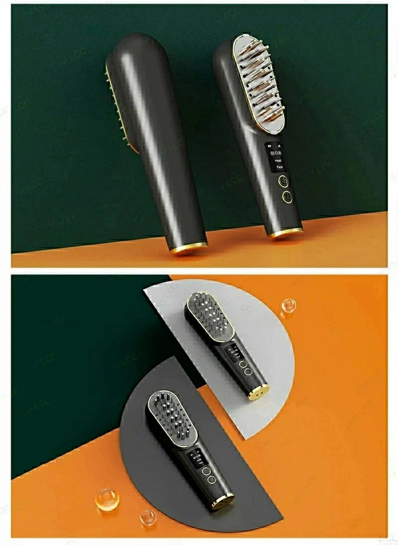 EMS 電気ブラシ 頭 顔 ヘアブラシ 頭皮ブラシ 美顔器 RF 振動 頭皮マッサージャー 育毛 頭皮ケア 電動 頭皮ブラシ ヘアブラシ 頭皮ケア 光エステ 薄毛予防 抜け毛予防 吸収促進 育毛ヘアブラシ 頭皮 LED ブラシ マッサージヘアブラシ USB 充電式 敬老の日 女性 プレゼント - 3