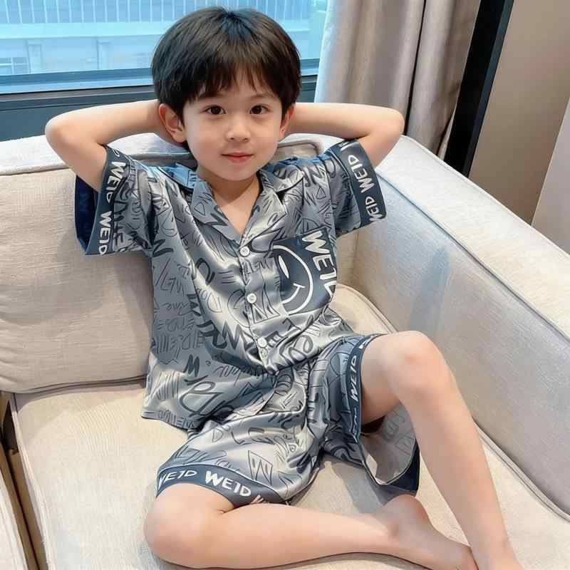 セットアップ 子供用 男の子 部屋着 上下セット 半袖 接触冷感 再生繊維 柔らかい パジャマ 寝間着 ルームウェア 涼しい 通気性 速乾性 快適 軽い 普段着 お出かけ スポーツ カジュアル スポーティー おしゃれ かわいい ナチュラル 体型カバー 大