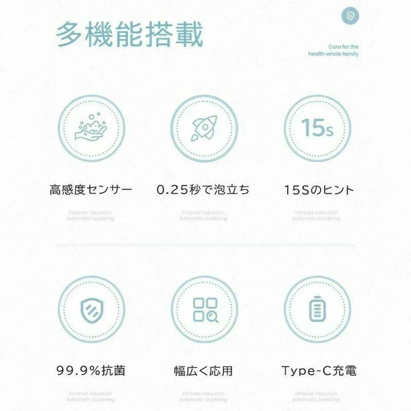 ハ 自動センサー 可愛い ディスペンサー キッズ 子供用 USB充電式 泡 エレファント...