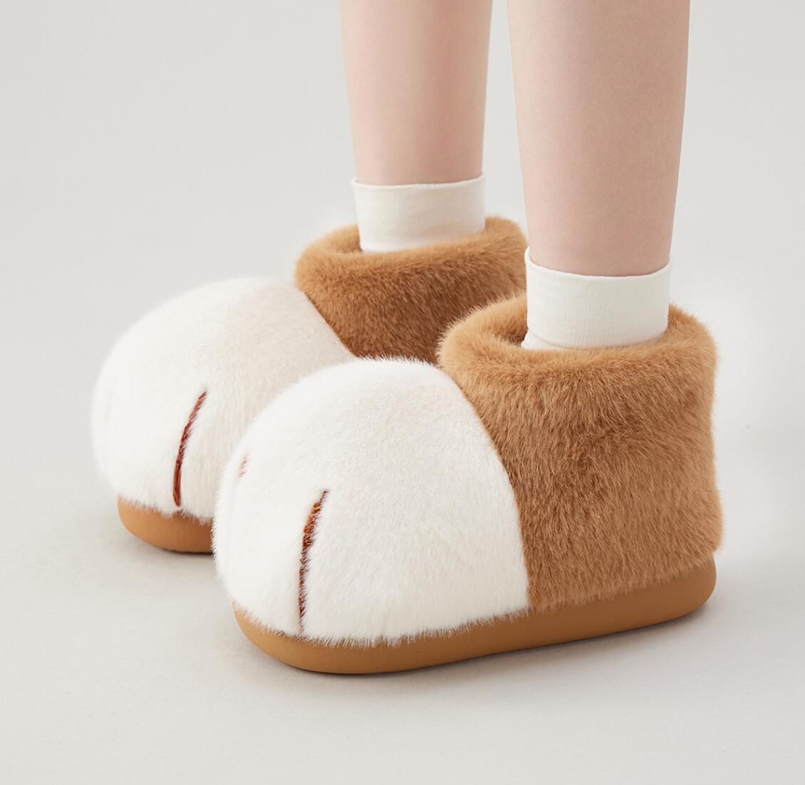 レ キッズ 親子お揃い ルームシューズ もこもこ 裏起毛 室内履き メンズ EVAソール...