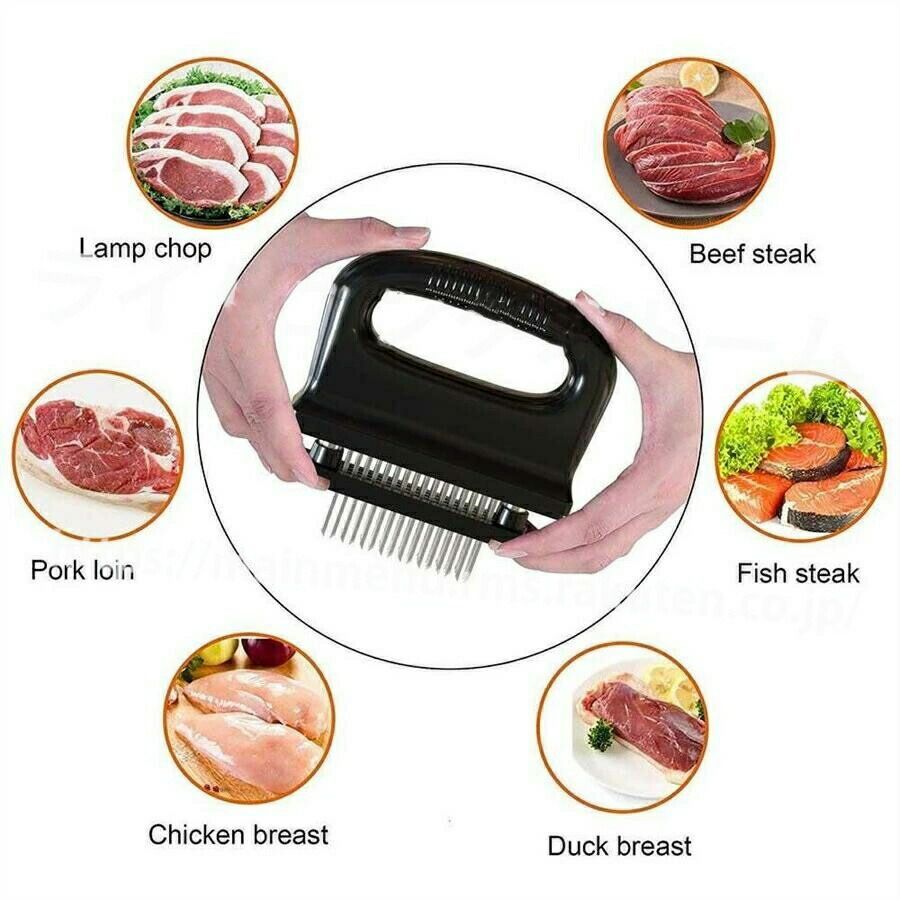 肉筋切り器 ミートテンダライザー 48本刃仕様 ジャカード 保護カバー付き キッチン...