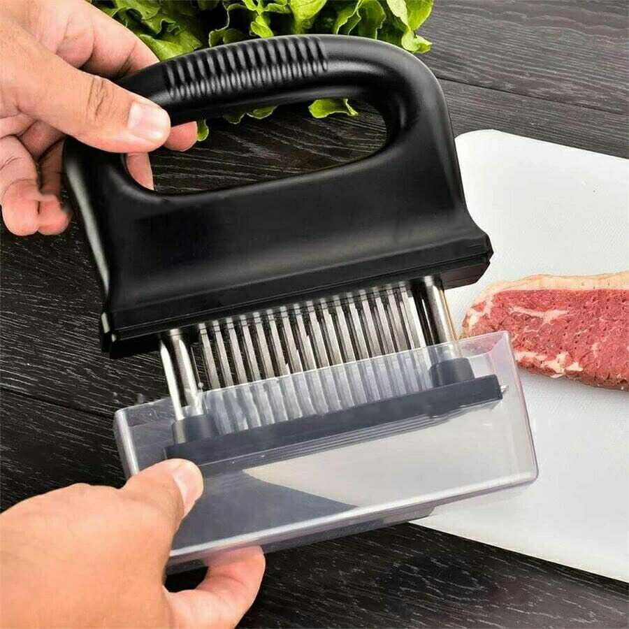 肉筋切り器 ミートテンダライザー 48本刃仕様 ジャカード 保護カバー付き キッチン...