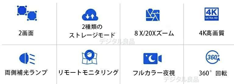 2025 遠隔監視 スマホ 夜間カラー 自動追跡 動作検知 監視カメラ