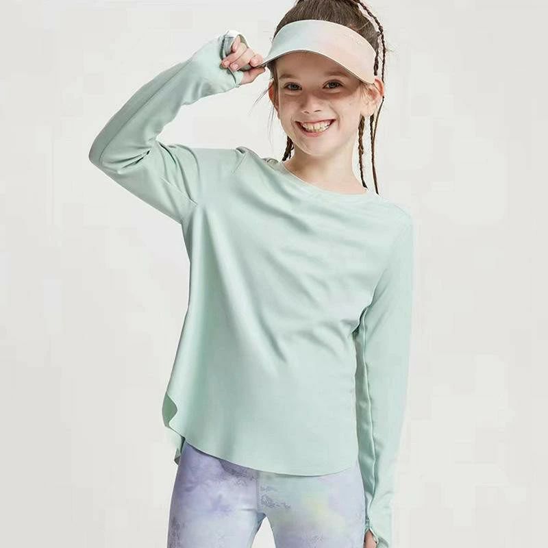 キッズ ヨガウェア 女の子紫外線カット トレーニングウェア ランニングウェア スポーツシャツ 長袖 Tシャツ トレーニングウェア トップス ストレッチ