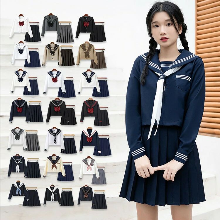 ------------------------------------------------------------------------------------------------------- 商品仕様 【素材】ポリエステル混紡 【生産国】中国製 【注意】 ※包装について、「簡易包装」を推進しております。 ※1-3cmの誤差がございまいますので、あらかじめご了承ください。 ※長時間濡れたままで重ねて置いたり、摩擦（特に湿った状態での摩擦）や、 汗や雨 などでぬれた時は他の衣料等に移染する場合がございますのでお気を付け下さいませ。 また洗濯の際は移染する場合がございますので、他の物とは分けて洗って下さいませ。 ※素材の特性上、洗濯やクリーニングにより多少縮んだり 斜行（商品全体がねじれて 見える状態）が生じる事がございます。 ※お取り扱い前に、商品付属タグの記載もご確認下さい 【関連キーワード】 セーラー服 ガールズ レディース 制服 セット 3点セット トップス ボトムス スカート おしゃれ かわいい 可愛 セーラー JK jk 学生 学生 女の子 女子 女性 女子中学生 女子高生 -------------------------------------------------------------------------------------------------------　 　