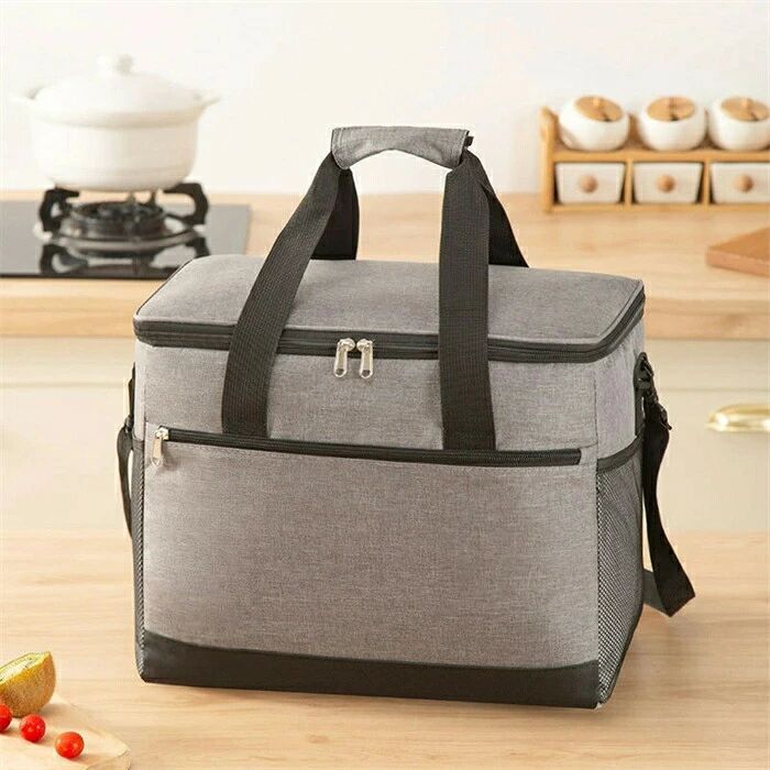 パルコショップのショルダーベルト付き 大容量 ランチバッグ 10L/17L/30L アルミ箔断熱 オックスフォード布 ピクニックバッグ 保冷保温両用｜アングル2