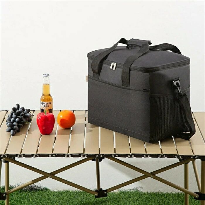 パルコショップのショルダーベルト付き 大容量 ランチバッグ 10L/17L/30L アルミ箔断熱 オックスフォード布 ピクニックバッグ 保冷保温両用｜アングル3