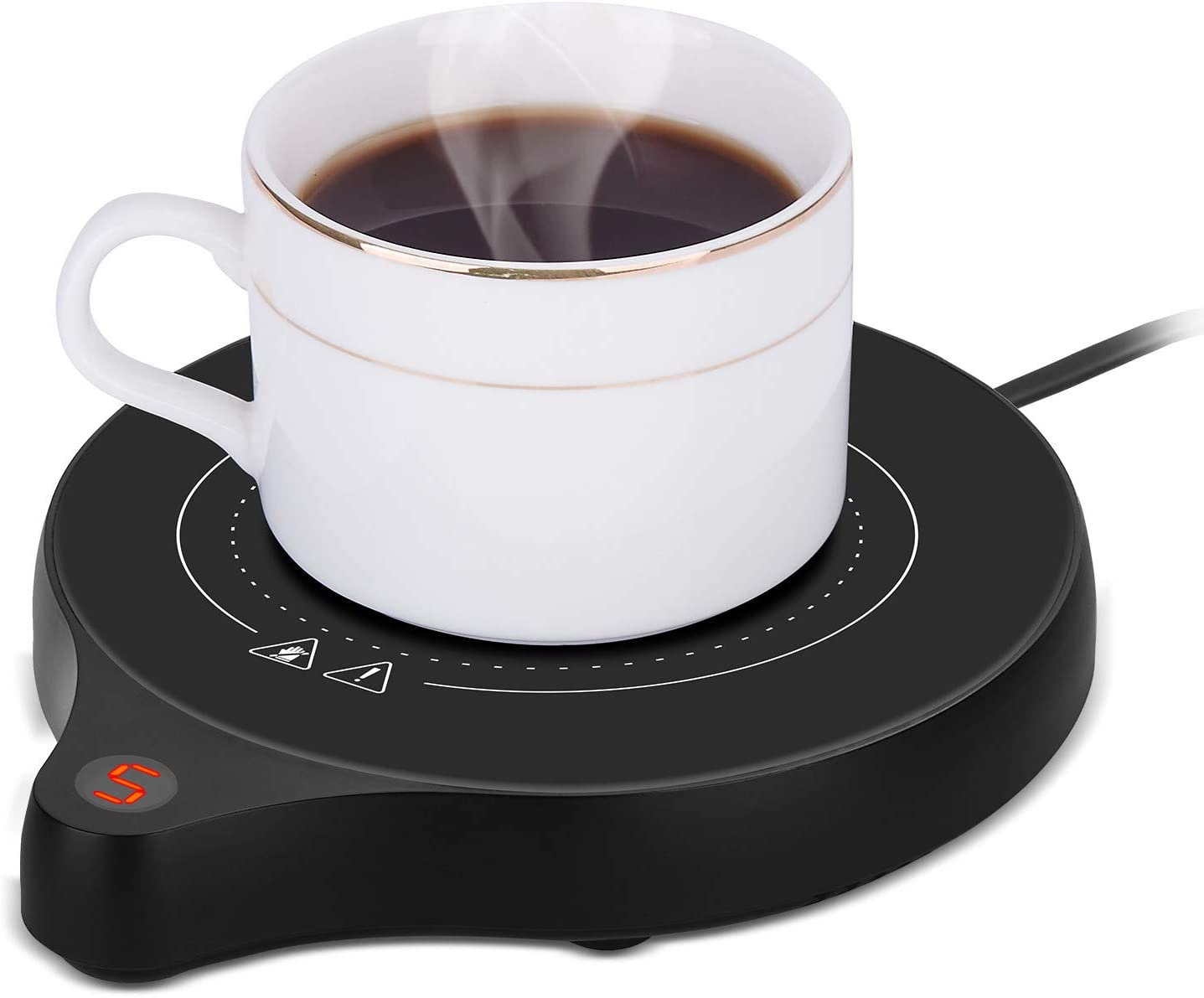 【5種類の温度設定】保温カップウォーマー収納ポットは、コーヒーの温度を35℃〜80℃に保つことができ、5つの温度モードがあります。寒くなる心配はありません。いつでもホットコーヒーを飲むことができます。この保温コースターは用途が広いです。それはコーヒー、牛乳、水などを加熱することができます。【ほとんどのカップに適しています】保温コースター プレートには溝がないため、ガラスカップ、ステンレスカップ、セラミックカップなど、ほとんどのカップに適合します.....【重力センサー付き】カップは作動中の本製品に載せたままから持ち下ろしたら待機状態に入ります。1分間内にカップを本製品上に載せばまた作動できます。8時間の連続作業後、自動シャットオフのデスク用電動コーヒーカップウォーマー。【防水防爆高品質素材】 高硬度微結晶パネル、防爆および高温耐性、清掃が容易、強化アルミ合金パネルの防水設計で素早い熱伝導と漏電を防止、お手入れが簡単で、安全で防水性があり、より手触りが良い、安心設計で快適な生活を支援します。【完璧な贈り物】このマグ保温コースター 、一日中体を暖かく保つのに最適で、より良い生活を送るのに最適です。また、誕生日、クリスマス、感謝祭のギフトにも人気があります。家族や友人に愛と関心を伝えましょう。水滴がついた状態で使うと焦げ臭いにおいがするので注意くださいませ