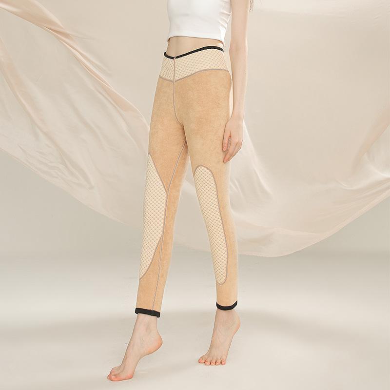 ボトムス 男女兼用 保温パンツ ウール混紡 タッチ 裏起毛 暖かい ロングパンツ 膝保護 高齢者 ブラック系