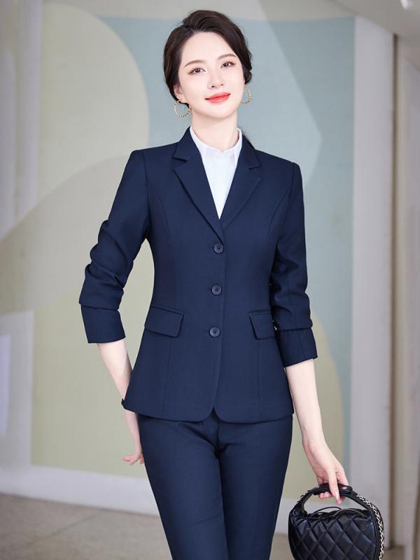 スーツ レディース 春秋 女性用 フォーマル 長袖 3つボタン テーラードジャケット パンツスーツ スカートスーツ ポリエステル ブラック 黒 ネイビー 紺 グレー ブルー 青 オフィス 通勤 OL