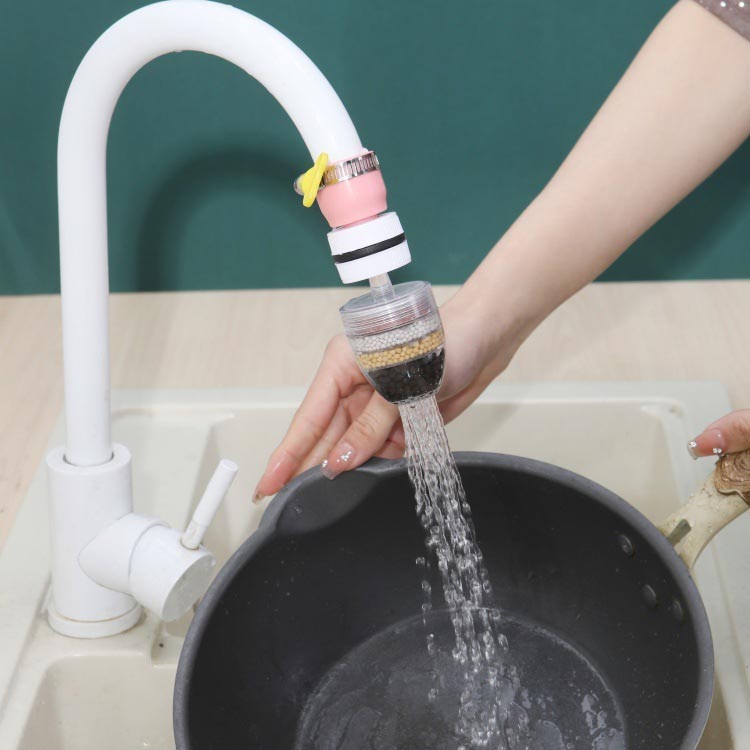 パルコショップの浄水蛇口 節水器 簡易濾過蛇口 水道蛇口 浄水器 蛇口シャワー シャワー 清浄器 家庭用浄水器 6層濾過 蛇口 2個セット 活性炭 鉄サビ除去 ゴミ 節水 簡易 キッチン 流し切替蛇口｜アングル2