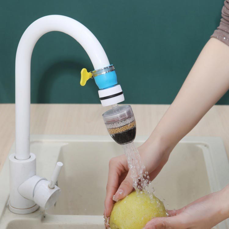 パルコショップの浄水蛇口 節水器 簡易濾過蛇口 水道蛇口 浄水器 蛇口シャワー シャワー 清浄器 家庭用浄水器 6層濾過 蛇口 2個セット 活性炭 鉄サビ除去 ゴミ 節水 簡易 キッチン 流し切替蛇口｜アングル3