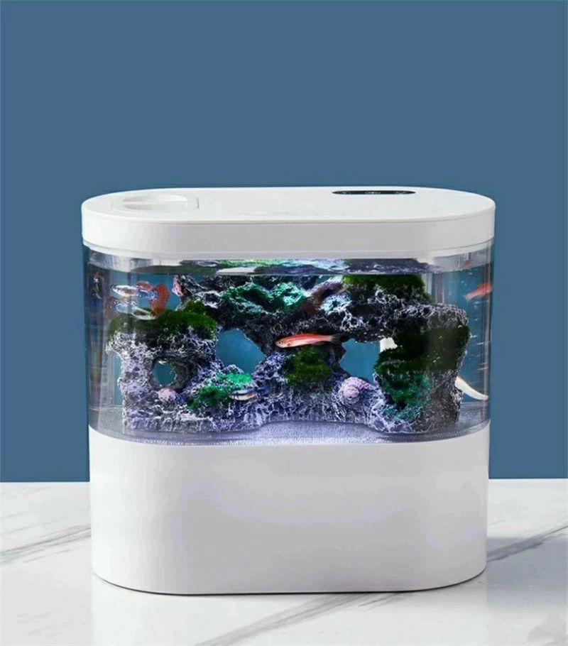 LEDライトフィルターポンプ付き水槽セットアクアリウム コードレス 水族館 オーナメント 自由研究 LED照明 水槽 セット卓上 玄関 リビン