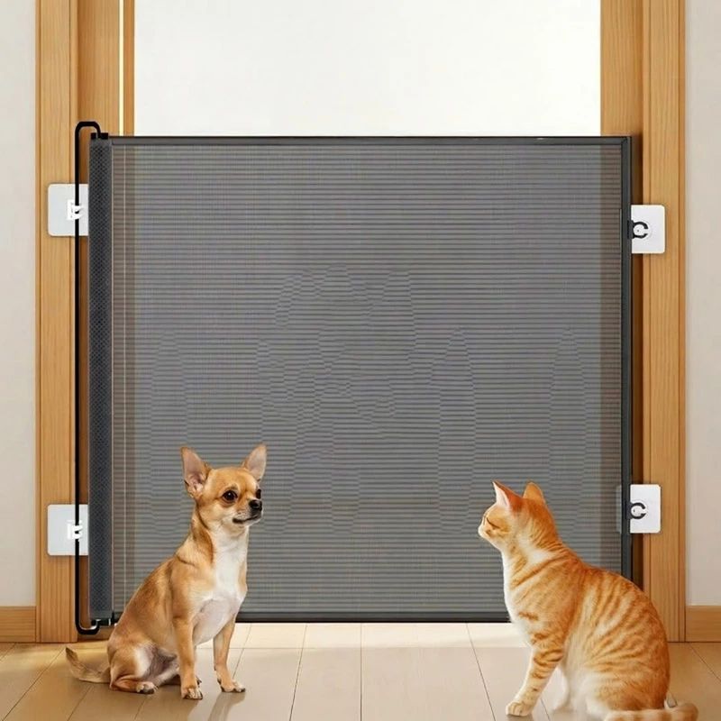 ペットゲート ハイタイプ 猫 犬 ロール式 ペットフェンス 室内 脱走防止 メッシュ ベビーゲート 階段 玄関 穴あけ不要 賃貸 テープ式 省