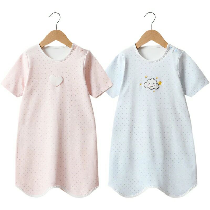 ベ 2点セット 66〜100cm 半袖 キッズ 子供 春夏 新生児 0歳 1歳 2歳 3歳 通気性 寝...