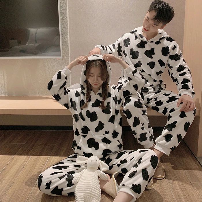 牛柄 お揃い メンズ レディース プレゼント 結婚祝い もこもこ 冬秋 お揃いパジャ...
