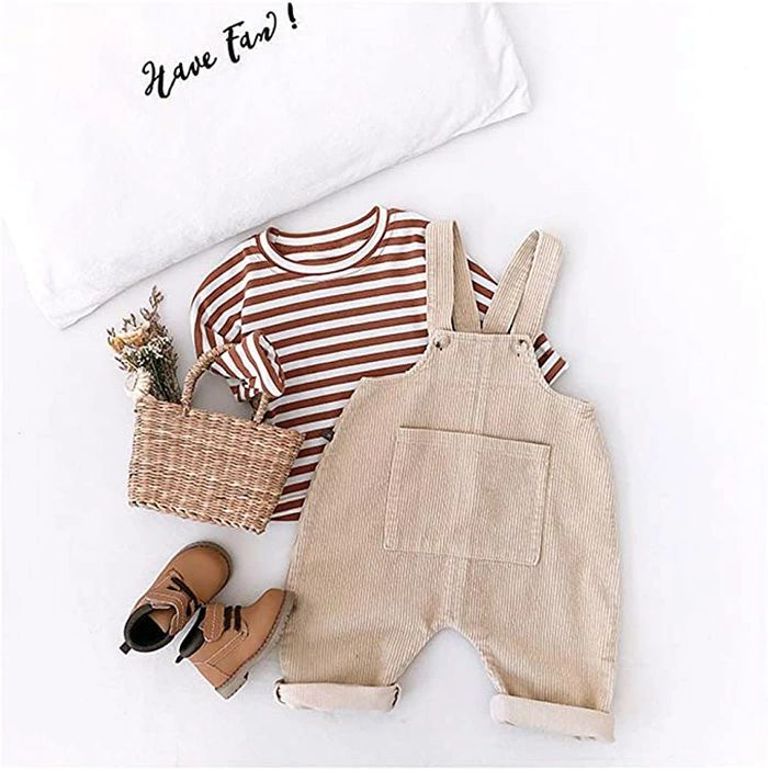 子供服 女の子 サロペット Tシャツ 2点セット 1-4歳 80-120cm 子供 ボーダー長袖 ...