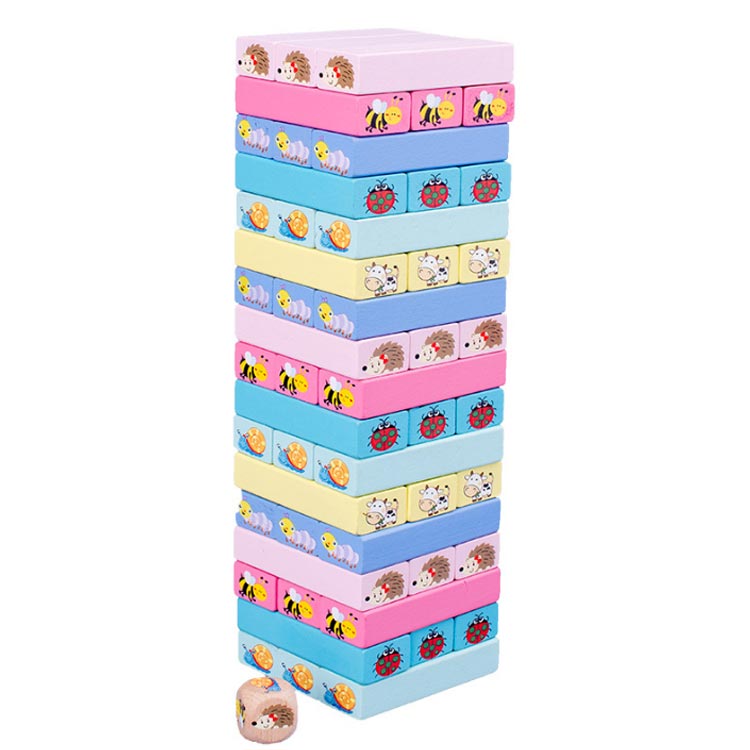 積み木 木製 ジェンガ 51PCS バランスゲーム 立体パズル 積み木ブロック 知育玩具 ...