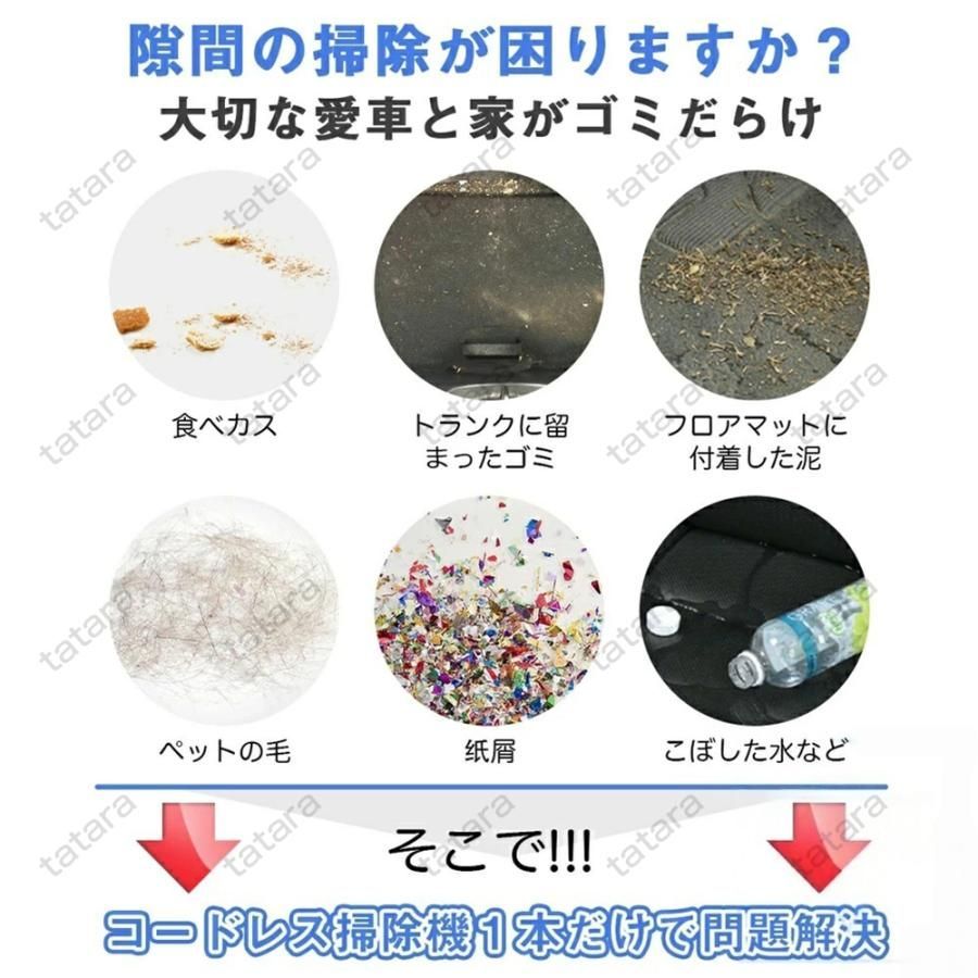 パルコショップの【新店特典！ポイント10倍＆10％OFFクーポン】ハンディクリーナー 掃除機 充電式 56800Pa 強力吸引 コードレスハンデ 超軽量 640g LEDライト 12点ノズルセット 小型 静音設計 長時間連続使用 車内 ミニ 小型 ハンディ 掃除機 コンパクト Type-c 充電式 フローリング 生活家電｜アングル2