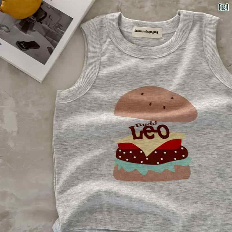 パルコショップの子供用タンクトップ ベビー ノースリーブTシャツ 春夏 かわいい 男女兼用 日本製 リブ編み コットン100% 幼児 保育園 幼稚園 普段着 部屋着 ピンク 花灰色 ブルー｜アングル3