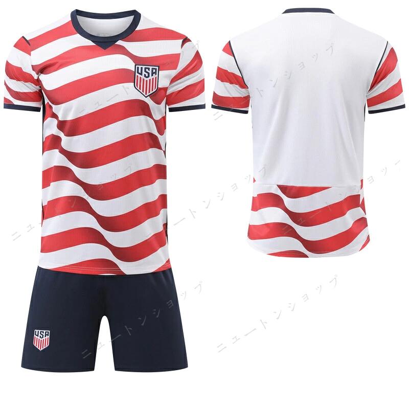26-27 アメリカ代表 ホーム サッカーユニフォーム 10番 プリシッチ 8番 マッケニー 上下セット 3点セット ソックス付き サッカーウェア キッズ 大人用 半袖 スポーツウェア