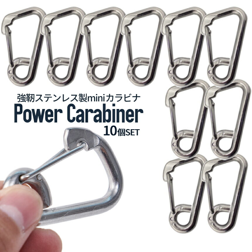 [当店限定★全品ポイント5倍] カラビナ 10台セット ステンレス スプリングフック キーホルダー  ...