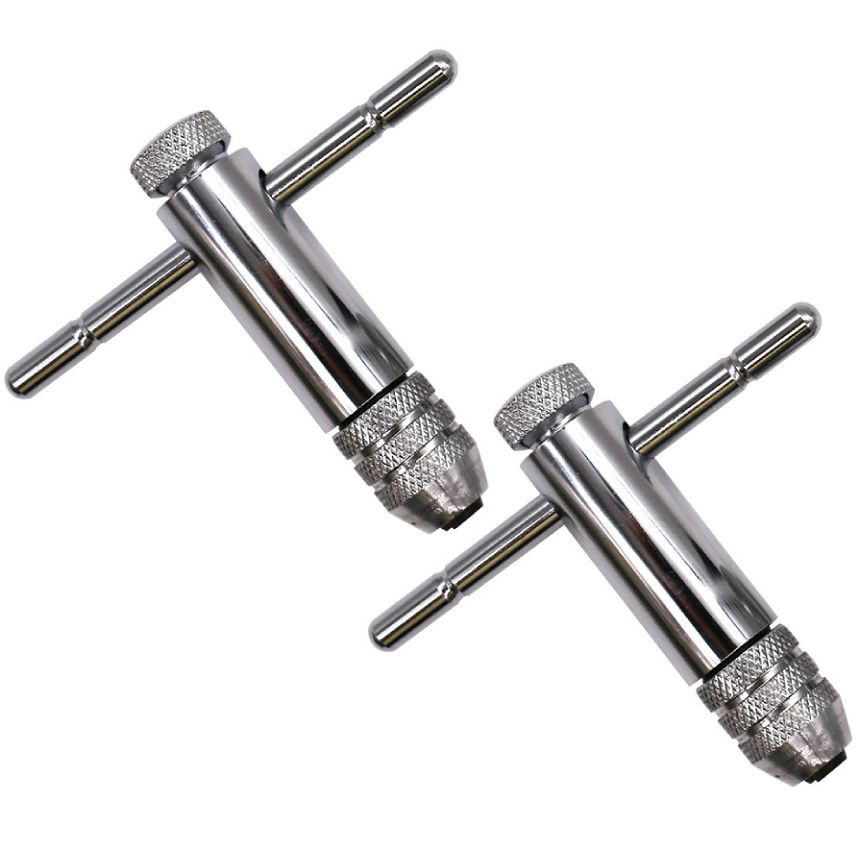 [全品ポイント10倍★感謝祭開催] 大型 T型 ハンドル ラチェット式 タップ ホルダー 2個 回転 切り替え ..