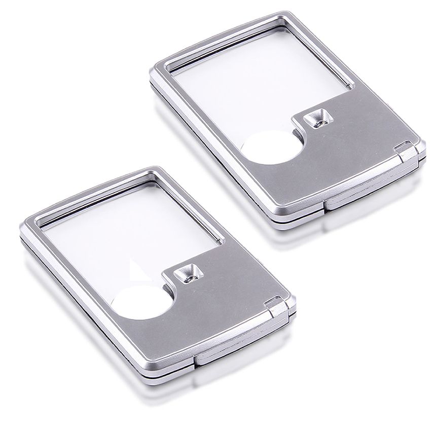 [全品ポイント10倍★BLACK FRIDAY] ミニ LED ルーペ 2個 3倍 6倍 カード ポケット サイズ 携帯 ライト ..