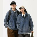 2025春新作 メンズ服 男女兼用 デニム パーカー トップス カジュアル ストリート系