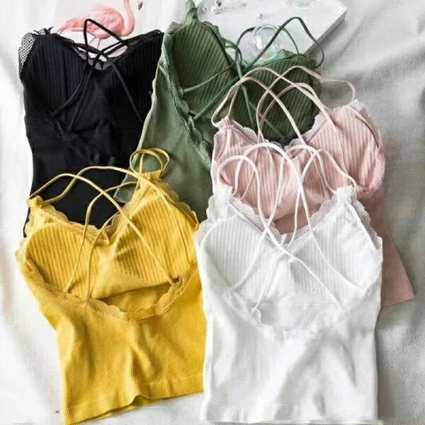 【スーパーsale限定】ブラトップ キャミソール バッククロス カップ付き ブラキャミ ブラキャミソール カップ付 キャミ インナー深Vネック ブライラズ カップ付きキャミソール カッ