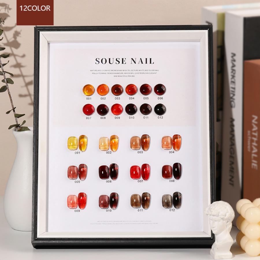 べっ甲ネイル ジェルネイル カラージェルネイル シアーカラー 透け感 セルフネイル アートジェル ポリ..