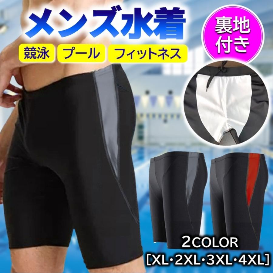 水着 メンズ 競泳 競泳水着 メンズ水着 パンツ フィットネス スパッツ ロングボックス ジム 水泳 水中歩行 裏地付 ハーフパンツ スイムパンツ