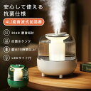 加湿器 超音波式 スチーム式 空気清浄機 おしゃれ 卓上 加湿機 4L 大容量 上部給水 持続/間隔噴霧 オフィス 湿度調節 潤い 乾燥防止 家庭用 静音 除菌 省エネ