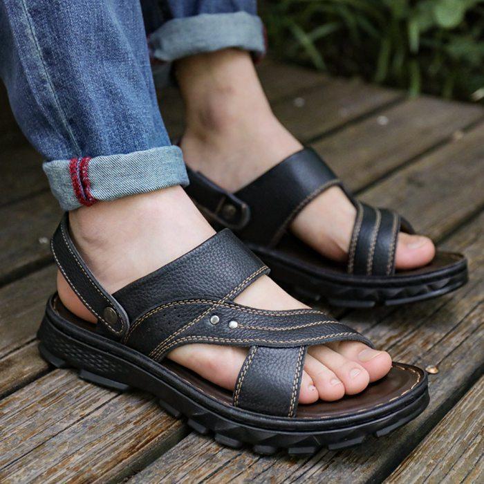 サンダル メンズ 牛革 メンズサンダル 外履き 軽量 夏用 革 ビーチサンダル コンフォートサンダル 大きいサイズ